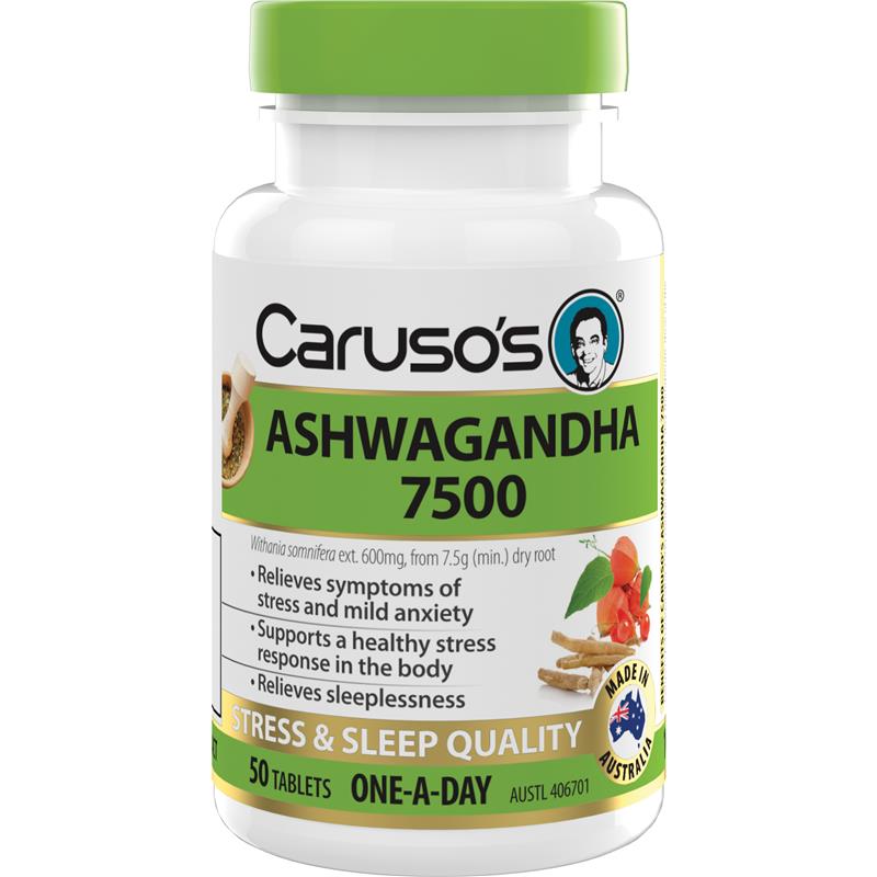 Carusos Ashwagandha 7500 50 tablets ONCE A DAY
