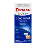 Demazin Kids 6+ Cold Relief Blue Syrup Peach & Vanilla Flavour 2789