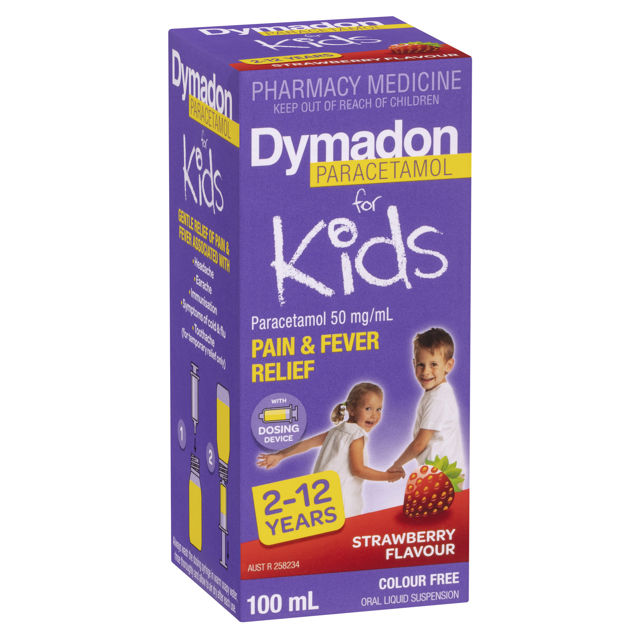 Dymadon Paracetamol 2-12 years Strawberry 100ml  9884