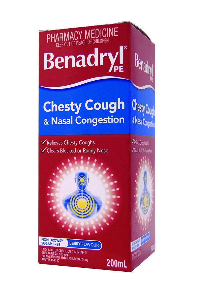 Benadryl Pe Chesty Cough & Nasal Congestion Non Drowsy Berry Flavour 200mL