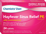 Chemists' Own Sinus + Allergy + Pain Relief 24 ( Was HayFever Sinus Relief)