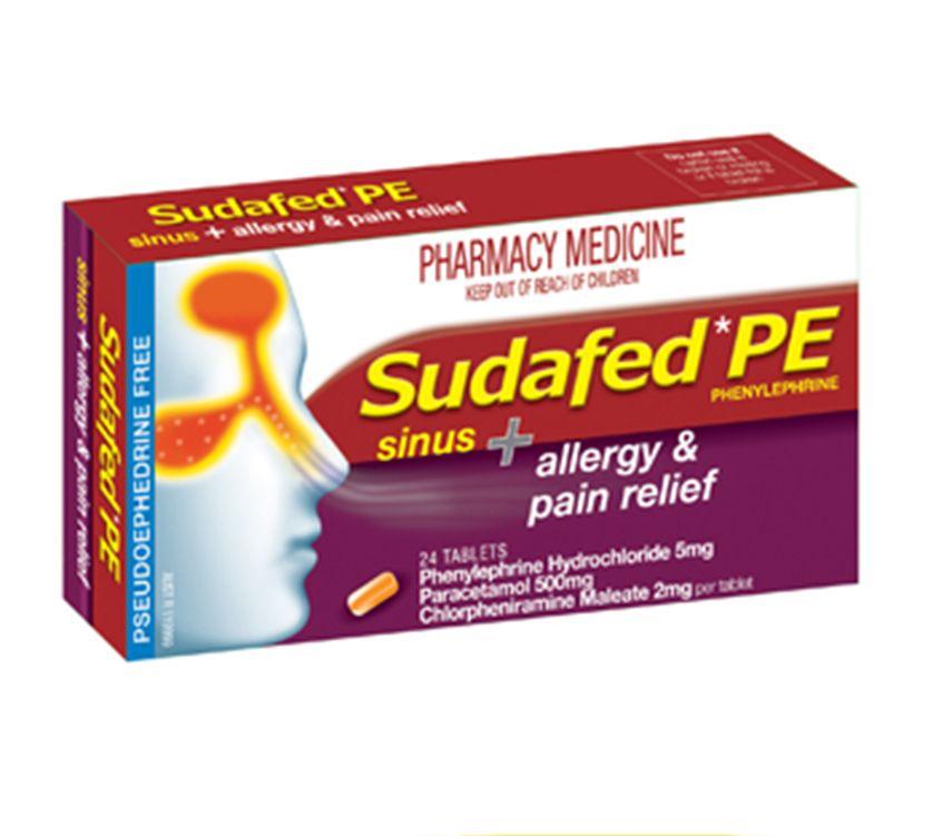 Sudafed PE Sinus Pain Allergy 24