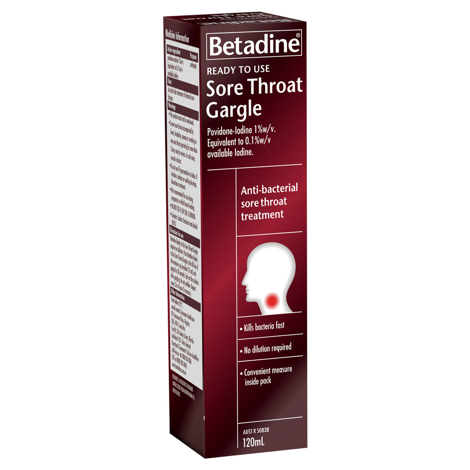 Betadine Ready to Use Sore Throat Gargle  120mL