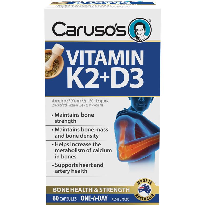 Carusos Vitamin K2 + D3 60tablets ONCE A DAY