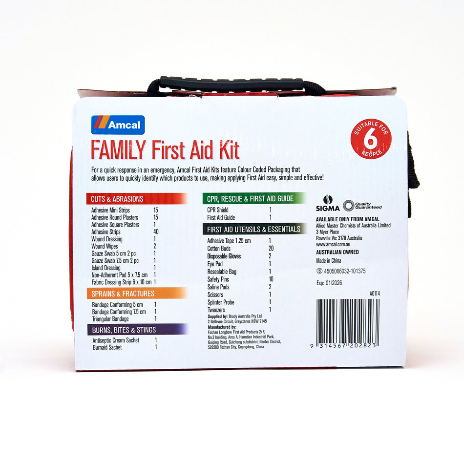 Amcal 1St Aid Kit Family 126Pk Bag