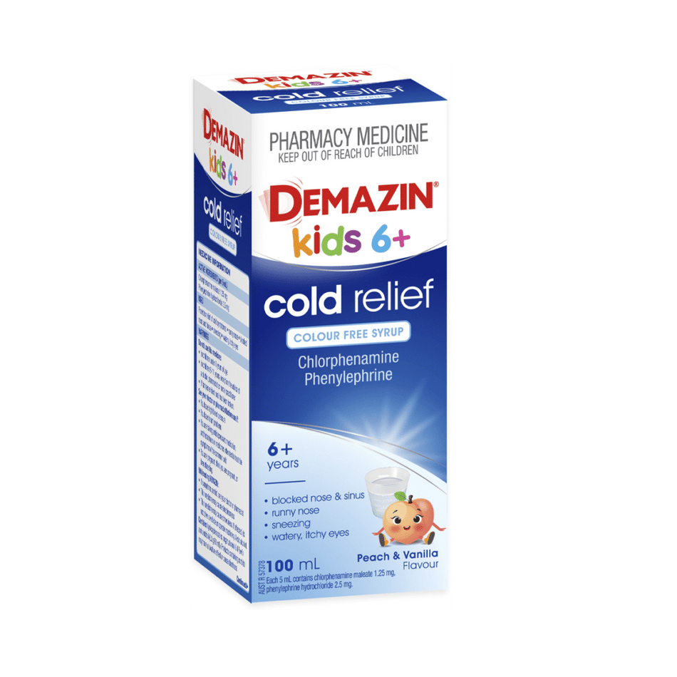 Demazin Kids 6+ Cold Relief Colour Free Syrup