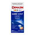 Demazin Kids 6+ Cold Relief Blue Syrup Peach & Vanilla Flavour 2789