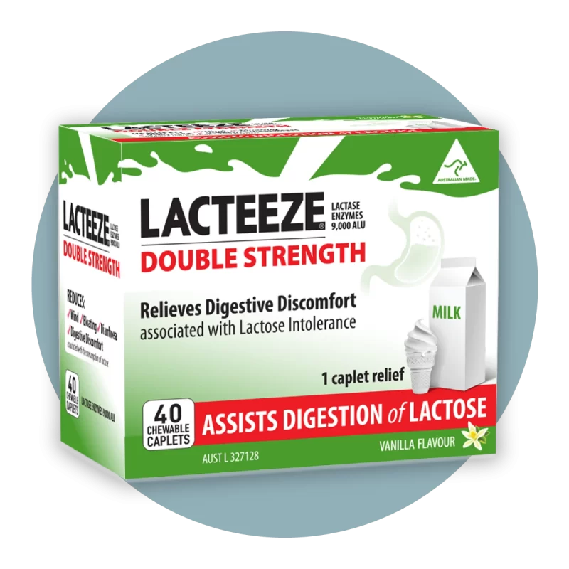 Lacteeze Double Strength Vanilla Flavour 40 Caplets