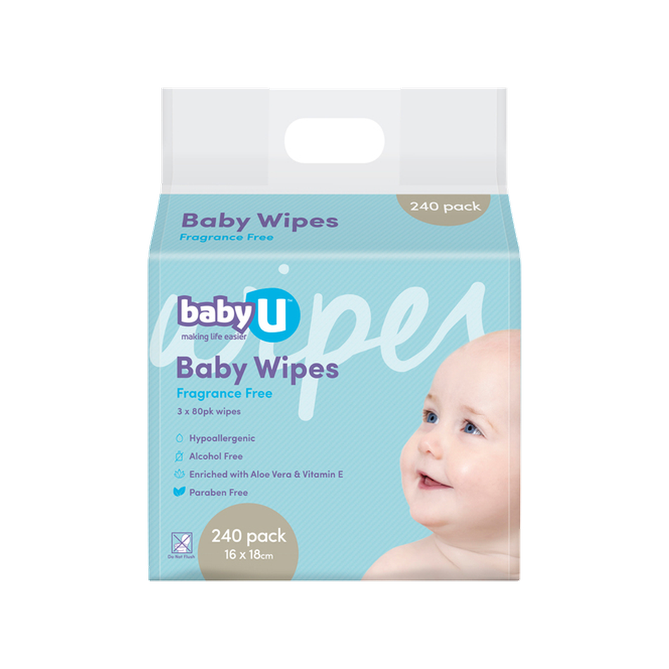 Baby U Baby Wipes Fragrance Free