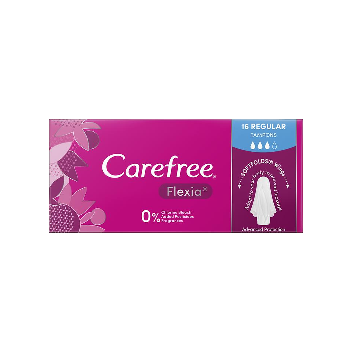Carefree Tampon Flexia Regular 16's
