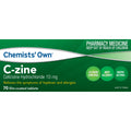 8 x Chemists' Own C-Zine Cetirizine 10mg Tab 70 Tablets = SAME AS ZYRTEC