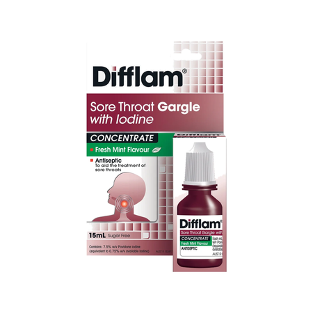 Difflam Throat Gargle + Iodine 15mL