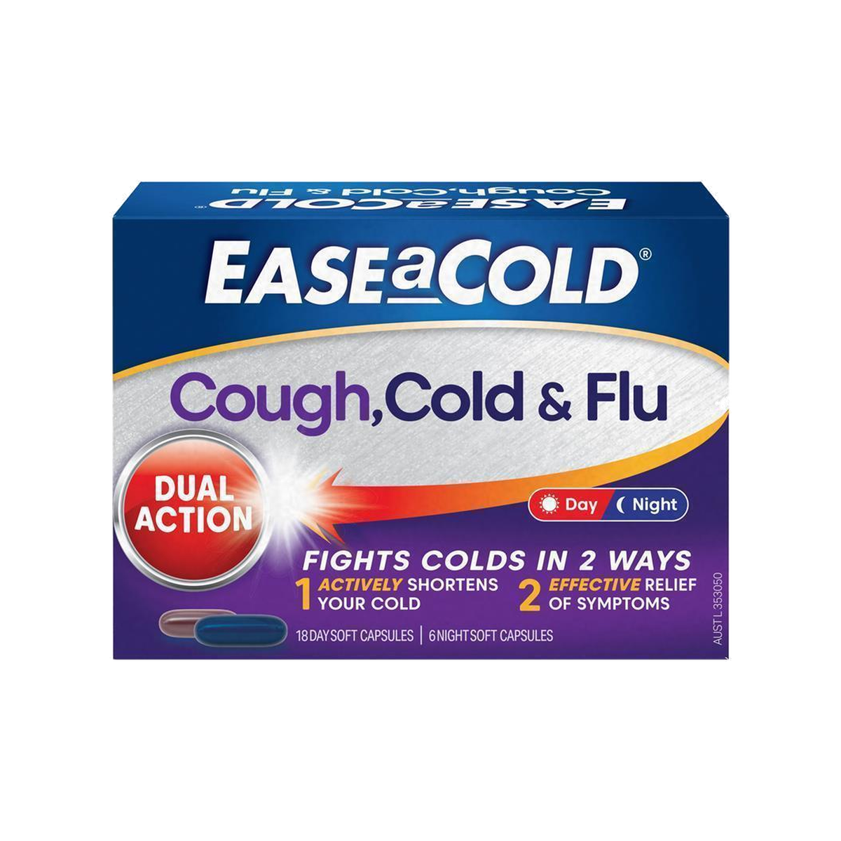 Ease a Cold Cough Cold & Flu Day & Night 24 Liquid Capsules