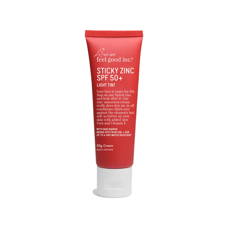 FEEL GOOD INC STICKY ZINC SPF 50+ 50G LOTION LIGHT TINT