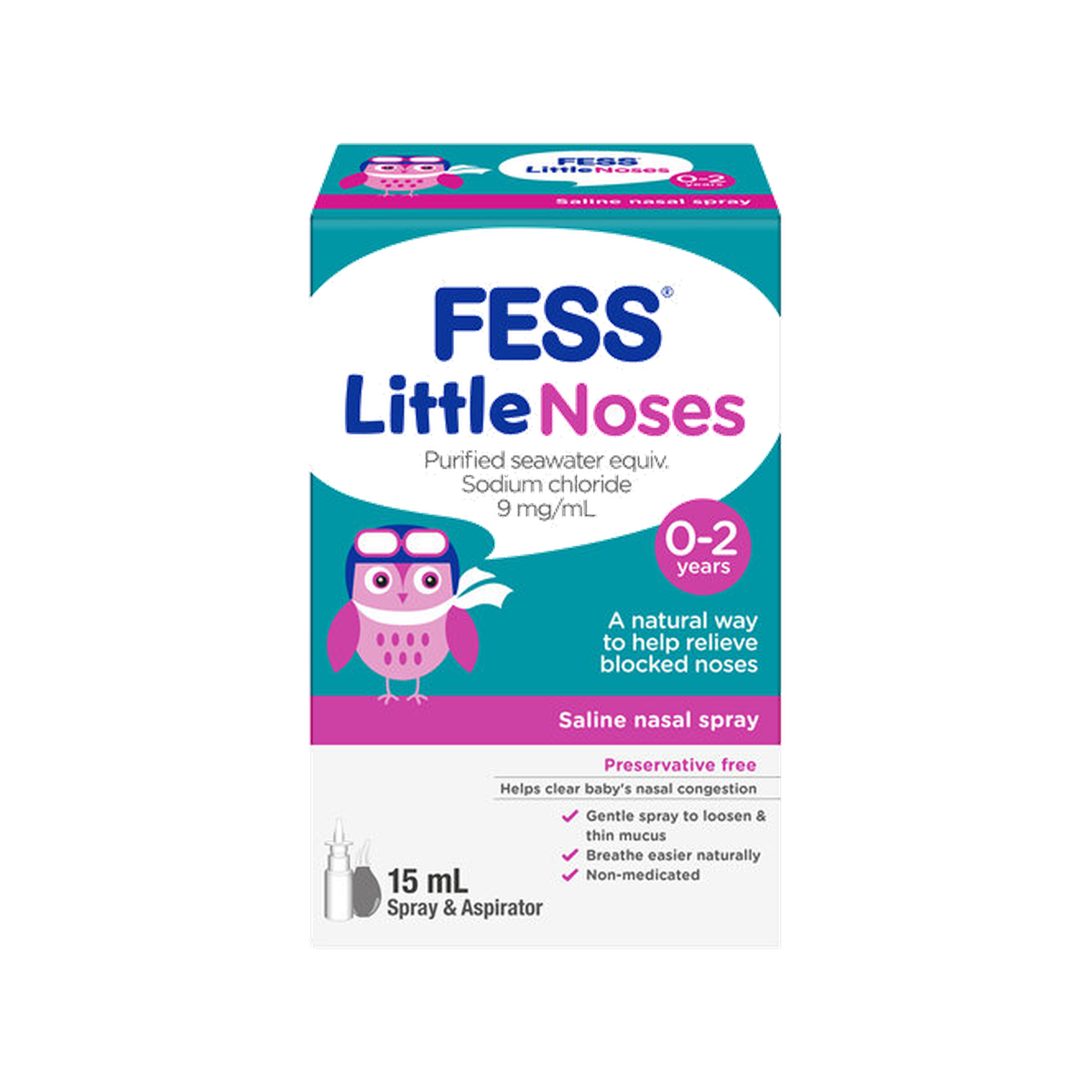FESS Little Noses 0-2+ Nasal Spray + Aspirator  0446
