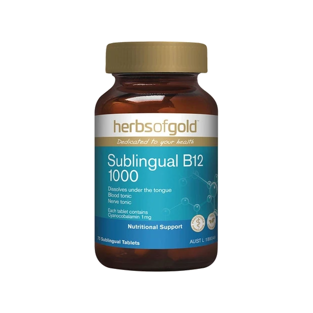 HERBS OF GOLD SUBLINGUAL B12 1000 75