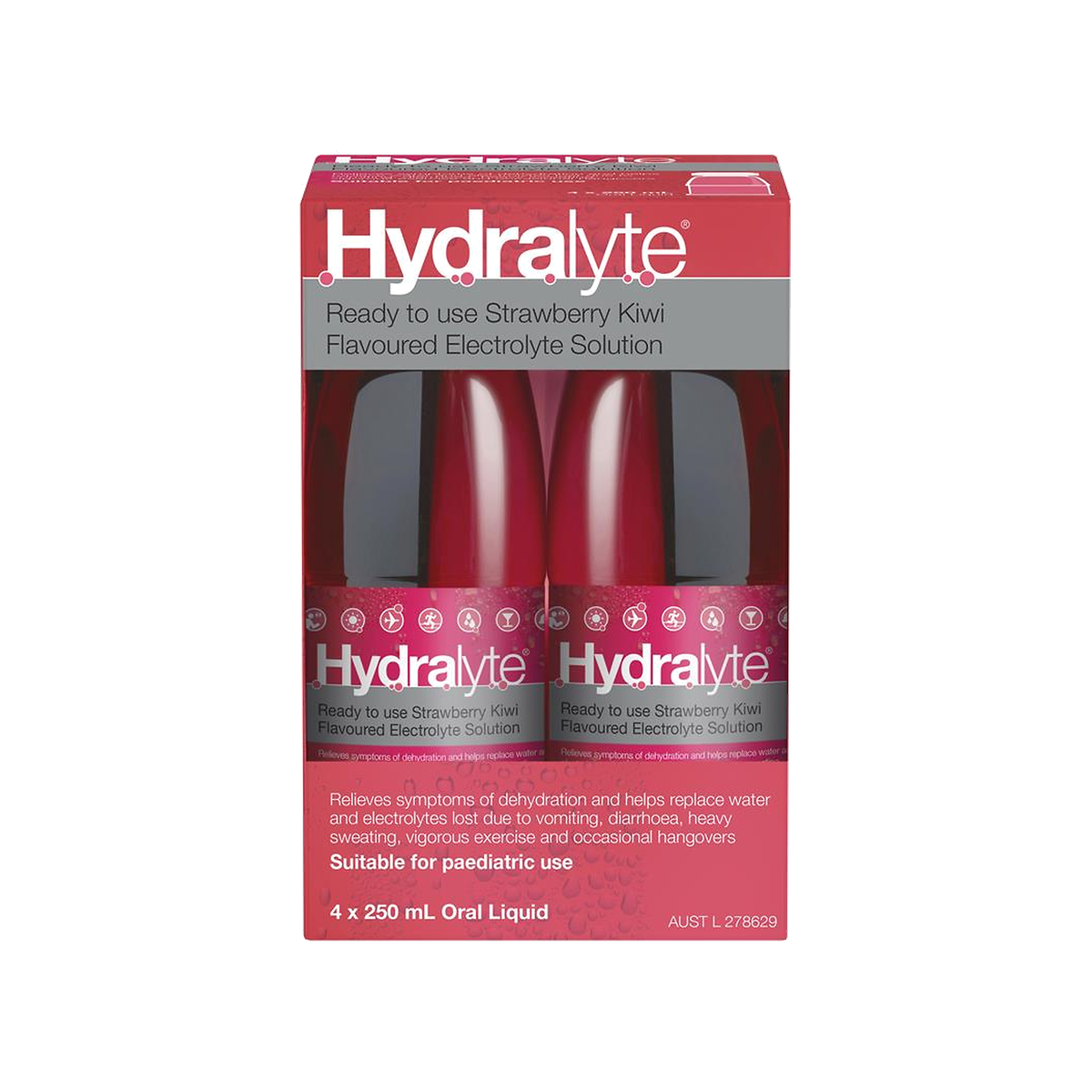 Hydralyte Strawberry Kiwi 4x250mL Solution