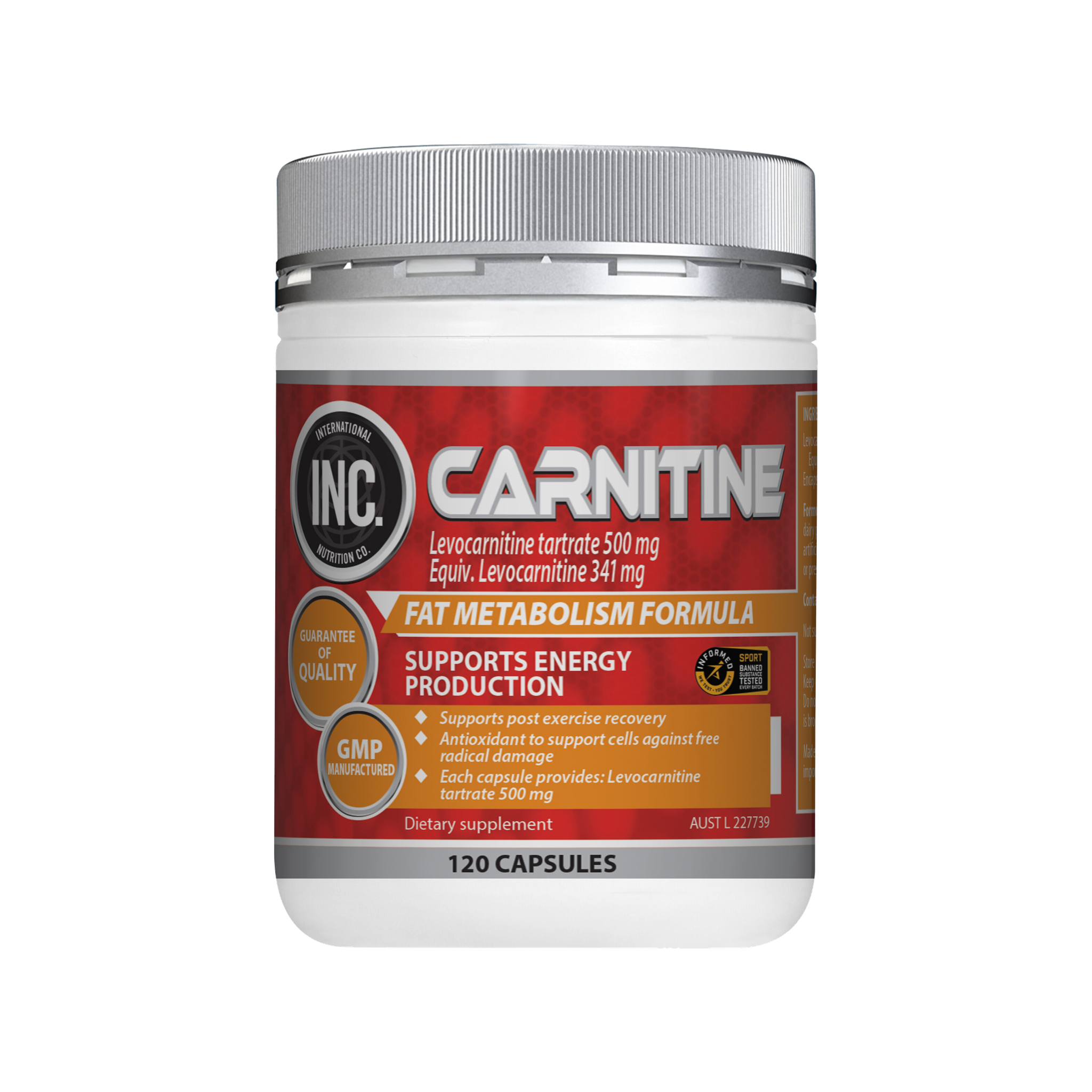 INC Carnitine 120 Capsules