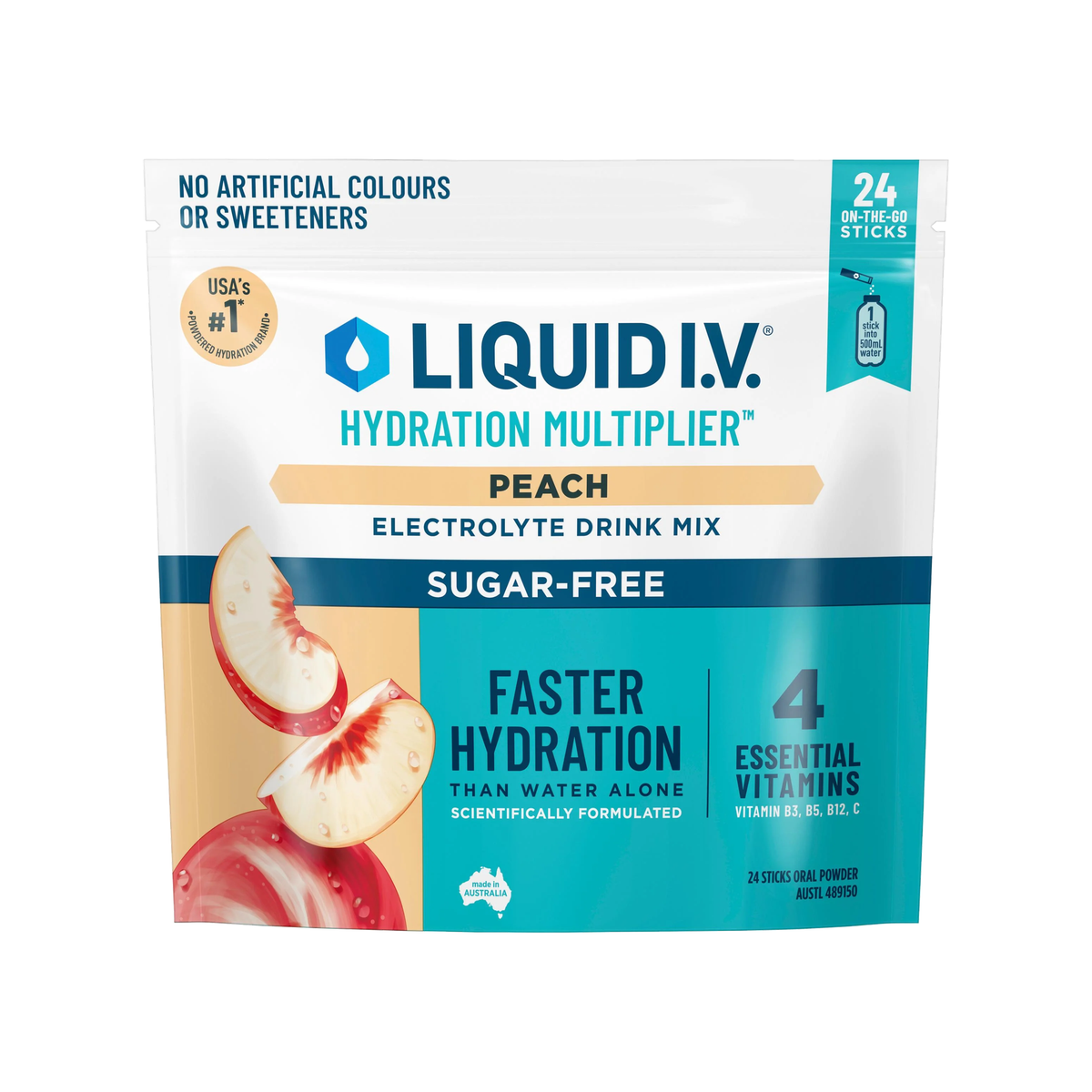 Liquid I.V. Hydration Multiplier - Peach (Sugar Free) 24 Pack
