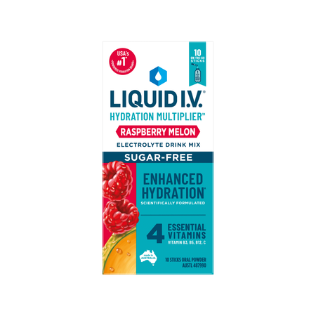 Liquid I.V. Hydration Multiplier - Raspberry Melon (Sugar Free) 10 Pack