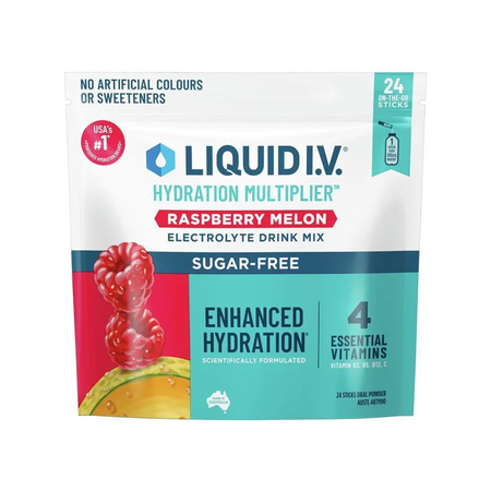 Liquid I.V. Hydration Multiplier - Raspberry Melon (Sugar Free) 24 Pack