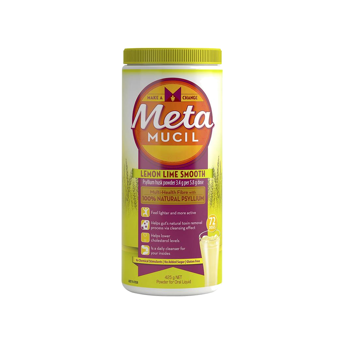 Metamucil Lemon & Lime 425g 72 Doses