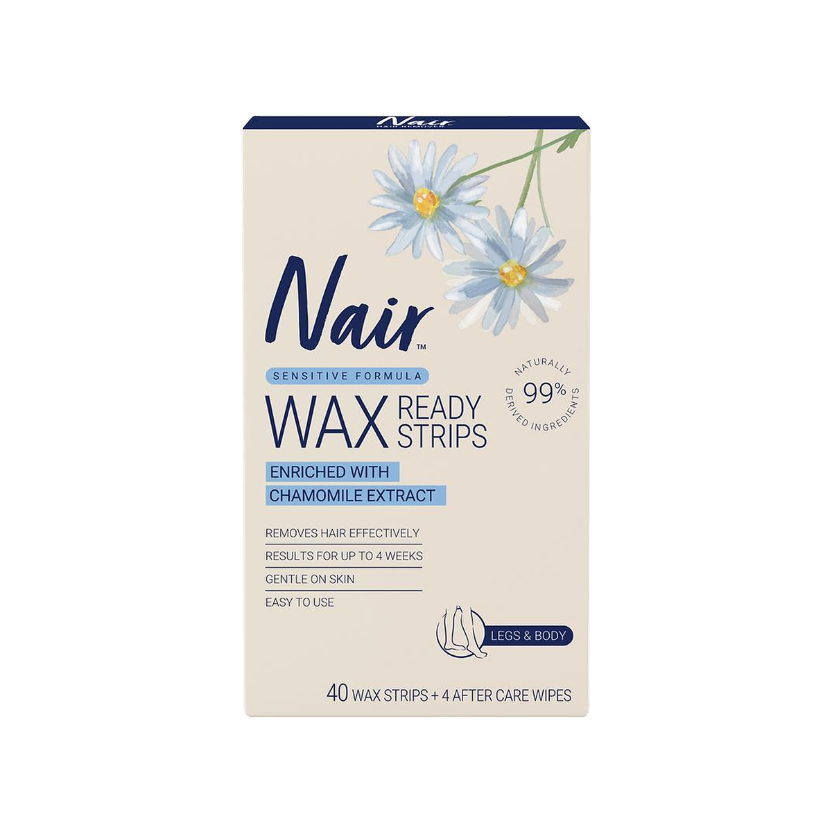 Nair Nat Wax Strips Large 40pk