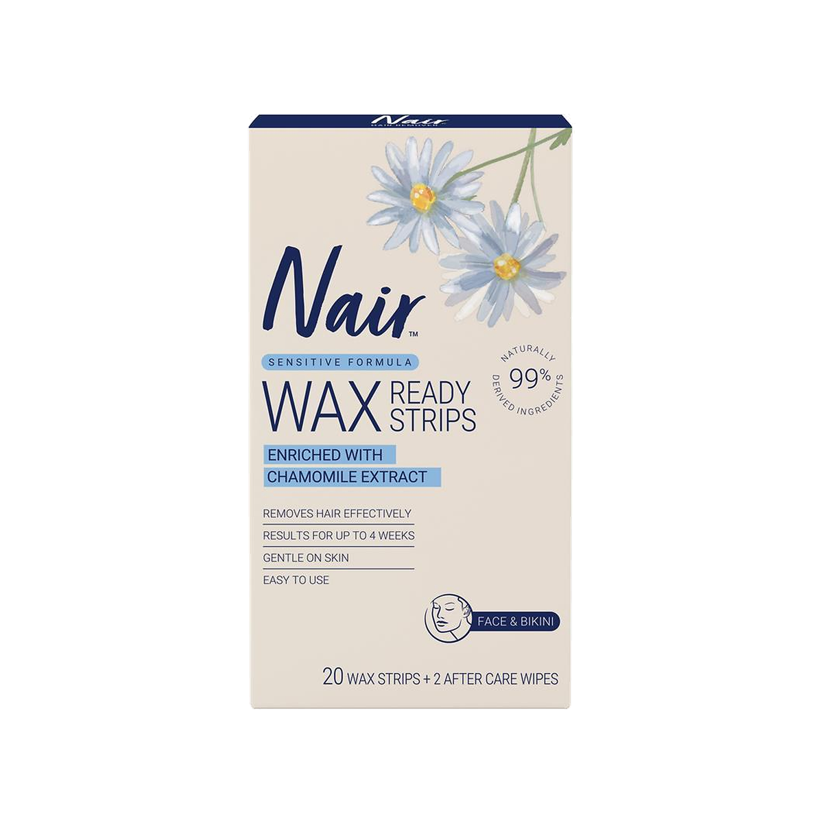 Nair Nat Wax Strips Mini 20pk