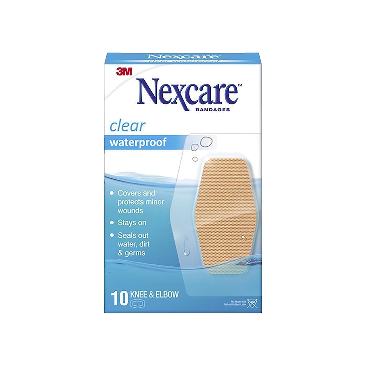 Nexcare Clear Waterproof Strips Large 10 Pack 9539
