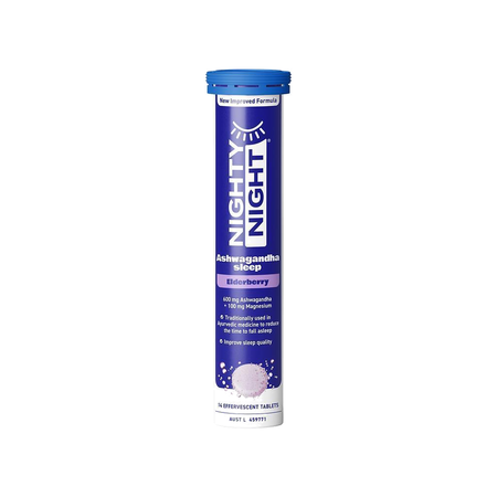 Nighty Night Sleep Effervescent Elderberry Flavour 14 Tablets