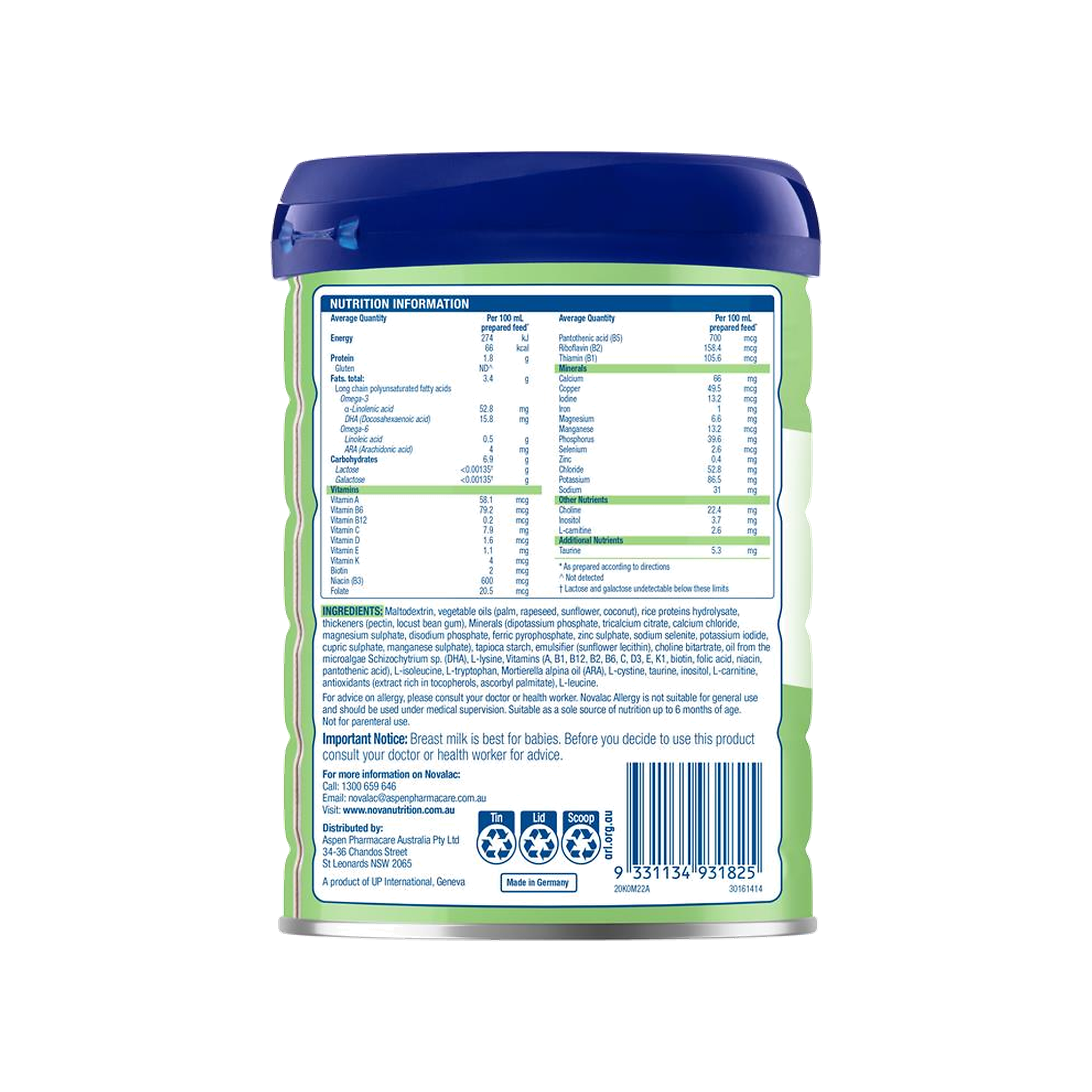 Novalac Allergy 0-12 years 800g