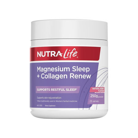 Nutra-Life Magnesium Sleep + Collagen Renew Powder 250g