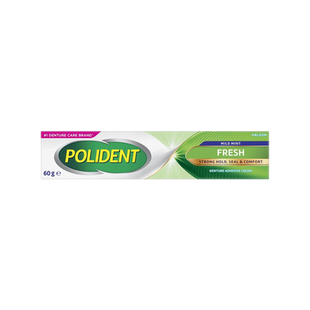 Polident Denture Adhesive Cream Fresh Mint 60g