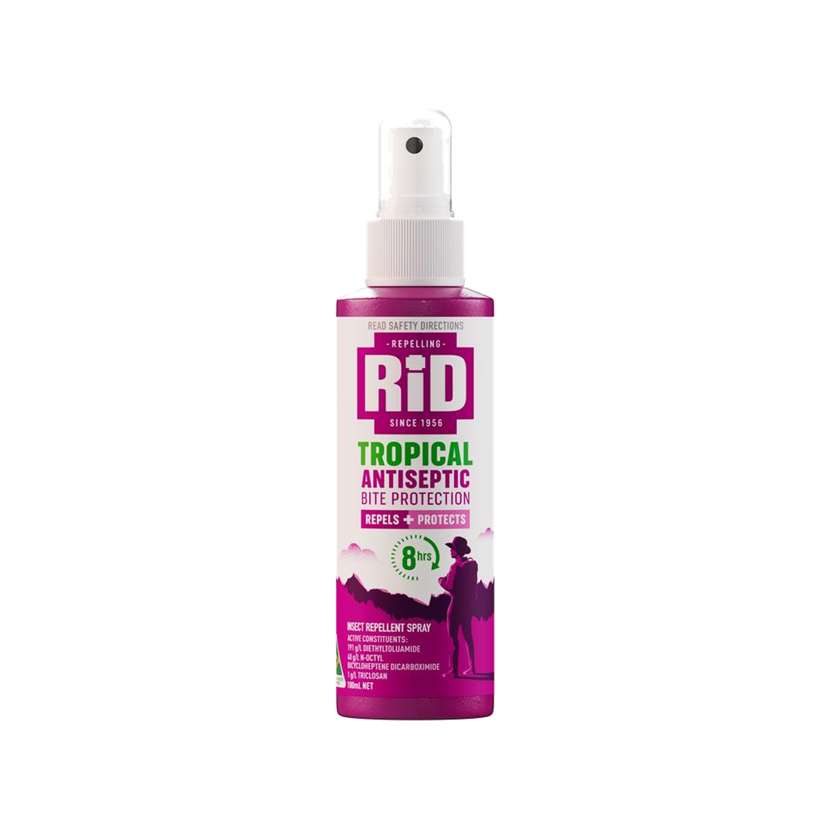 RID Tropical Strength Antiseptic Insect Repellent Pump Spray 100mL