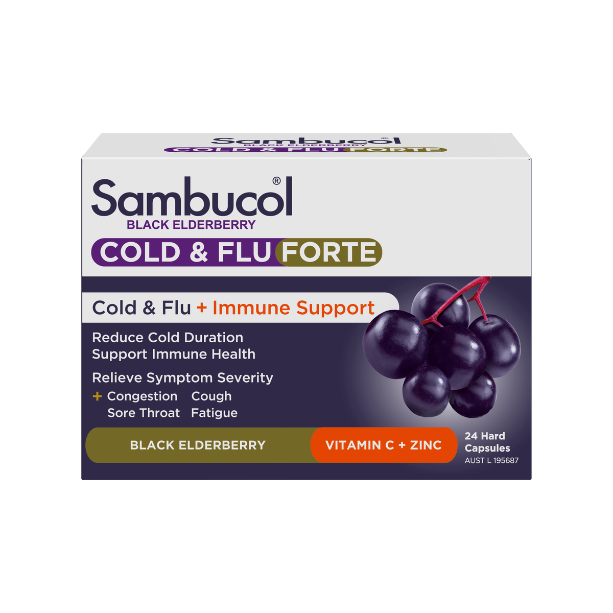 Sambucol Cold & Flu Forte Capsules 24