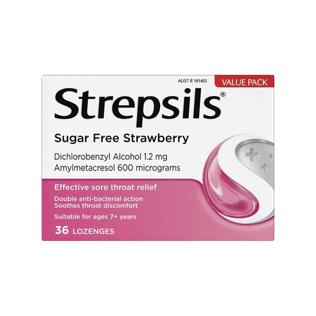 Strepsils Strawberry Sugar-Free 36