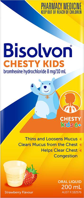 Bisolvon Chesty Kids Liquid Strawberry 200ml  0139