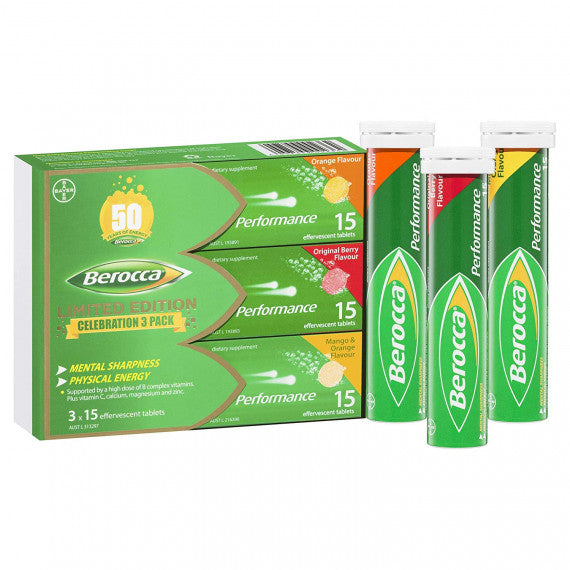 Berocca Performance Limited Edition Effervescent Tablets 45 (3 x 15 pack)