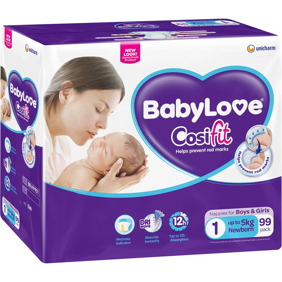 Babylove Nappies Jumbo Newborn 99 x1