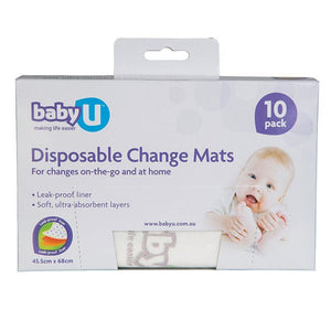 Baby U Disposable Change Mats - 10 pack