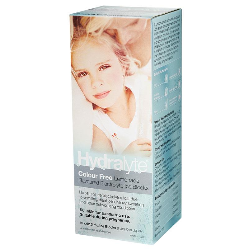 Hydralyte Lemonade Color-Free Ice 16 (Oral Liquid)
