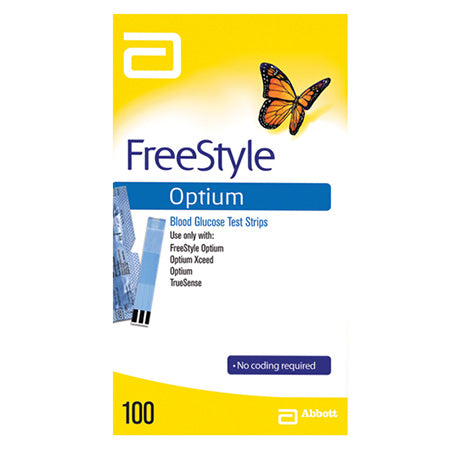 Abbott Optium Glucose Strips - 100 Pack