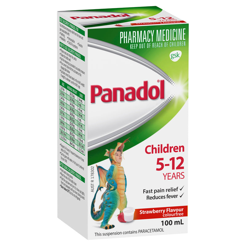 Panadol Suspension 5-12yr Strawberry
