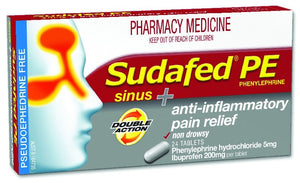 Sudafed PE Sinus + Anti-inflammatory Pain Relief 24 - unavailable as at Jan 2023