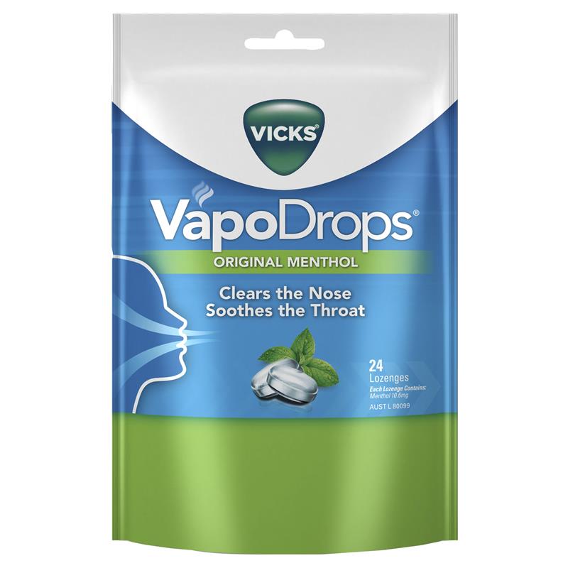 Vicks VapoDrops Original Lozenges 24 Box x4